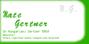 mate gertner business card